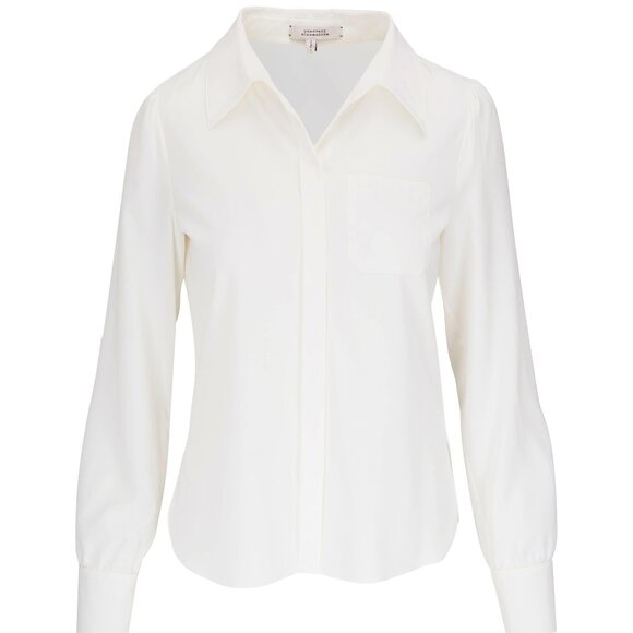 Dorothee Schumacher Modern Flow Blouse Womens White US Sz 10 NWT $480 - Picture 1 of 14